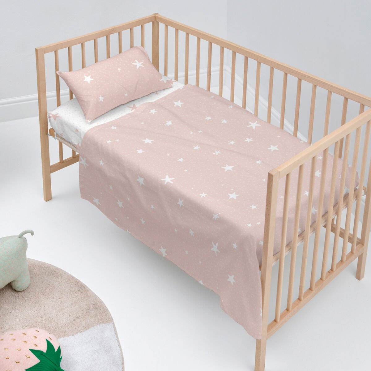 Jeu de draps pour berceau HappyFriday Basic Kids Little star Rose Lit de bébé